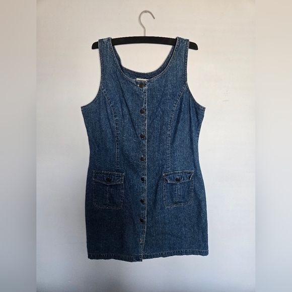 St. John's Bay Dresses & Skirts - VTG St. Johns Bay Denim Button-Down Sleeveless  Dress
